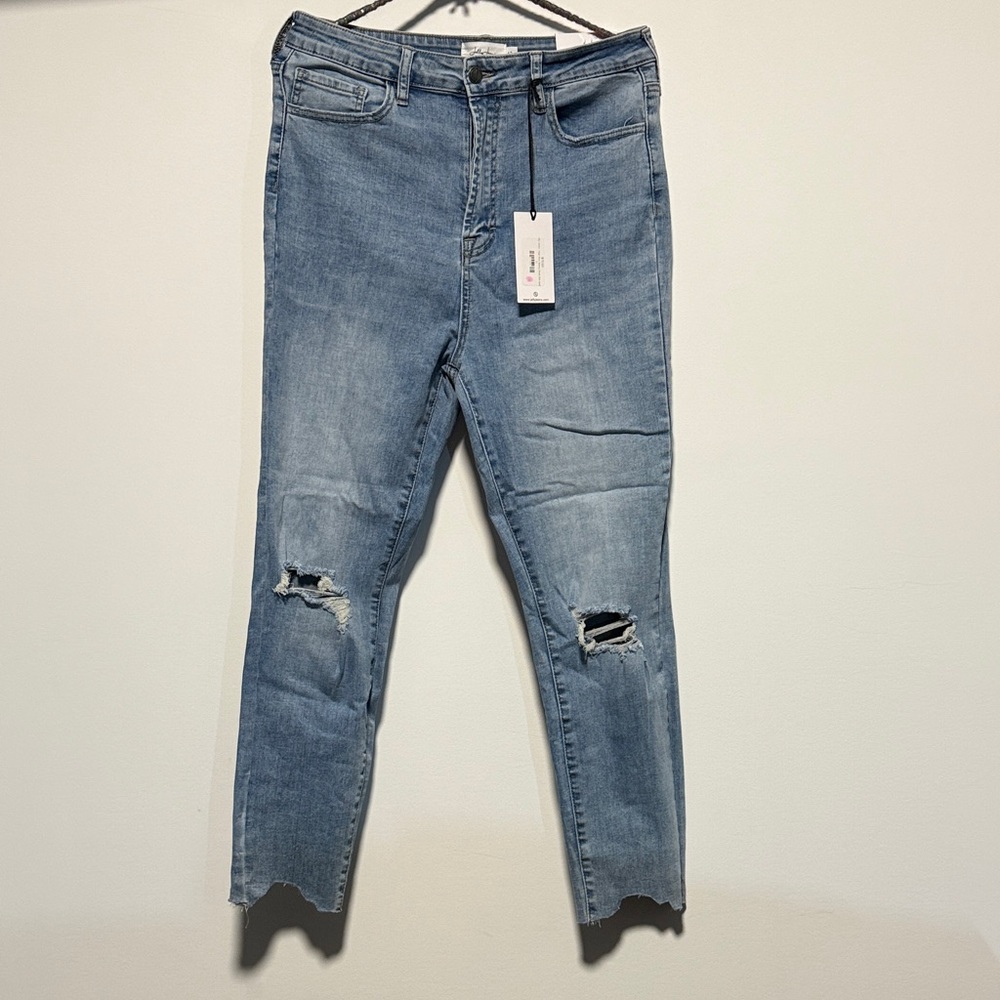 Jelly Jeans - High Rise Skinny Shark Bite Ankle